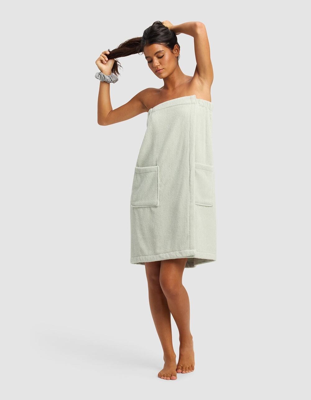 Cozy Earth Ribbed Terry Bath Wrap Laurel XS/S NWOT